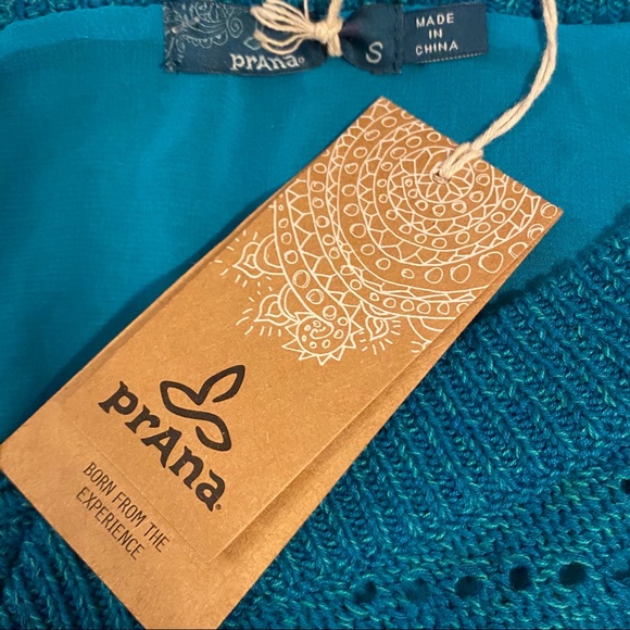 PRANA Knit Ruffle Bottom Ellery Sweater Blue - Picture 9 of 10